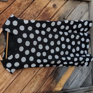 Gudrun Sjoden tunic jersey dress in black with white polka dots large